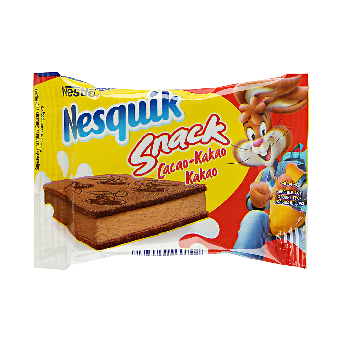 фото Пирожное nesquik nestle бисквитное с какао и молочным кремом 26 г