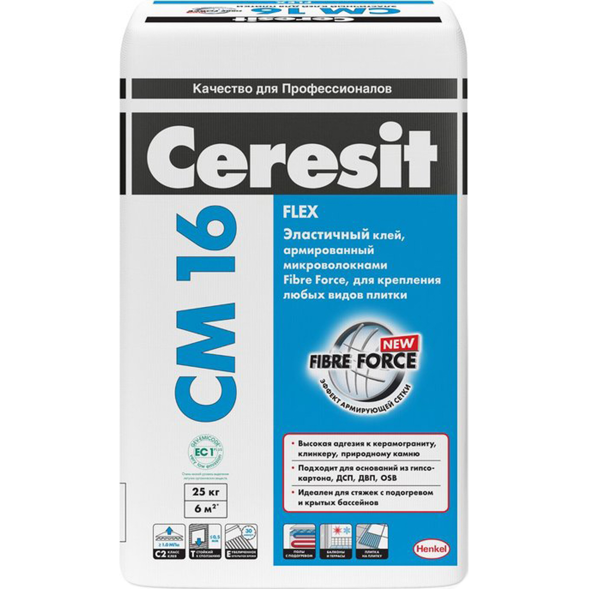 фото Клеевая смесь ceresit см 16 flex для плитки 25 кг