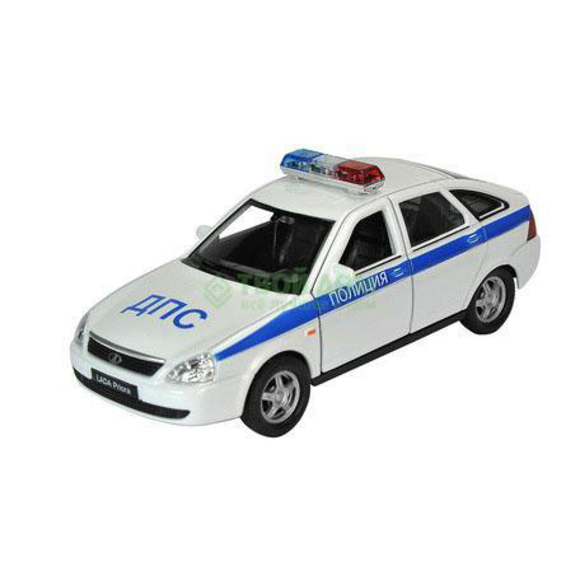 Машинка Welly Lada Priora Полиция White (43645PB), цвет белый - фото 1