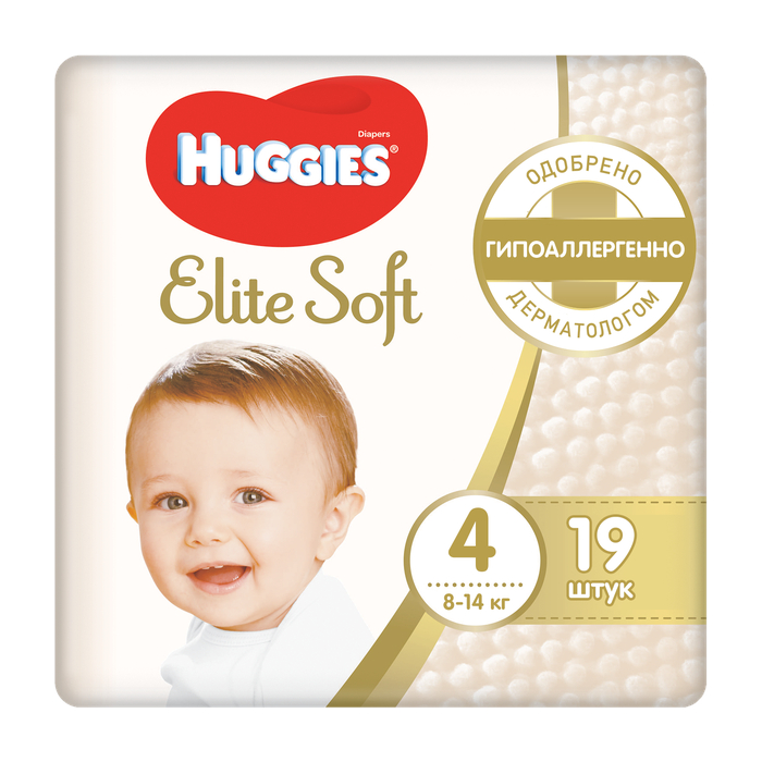 фото Подгузники huggies elite soft 4 (8-14 кг) 19 шт