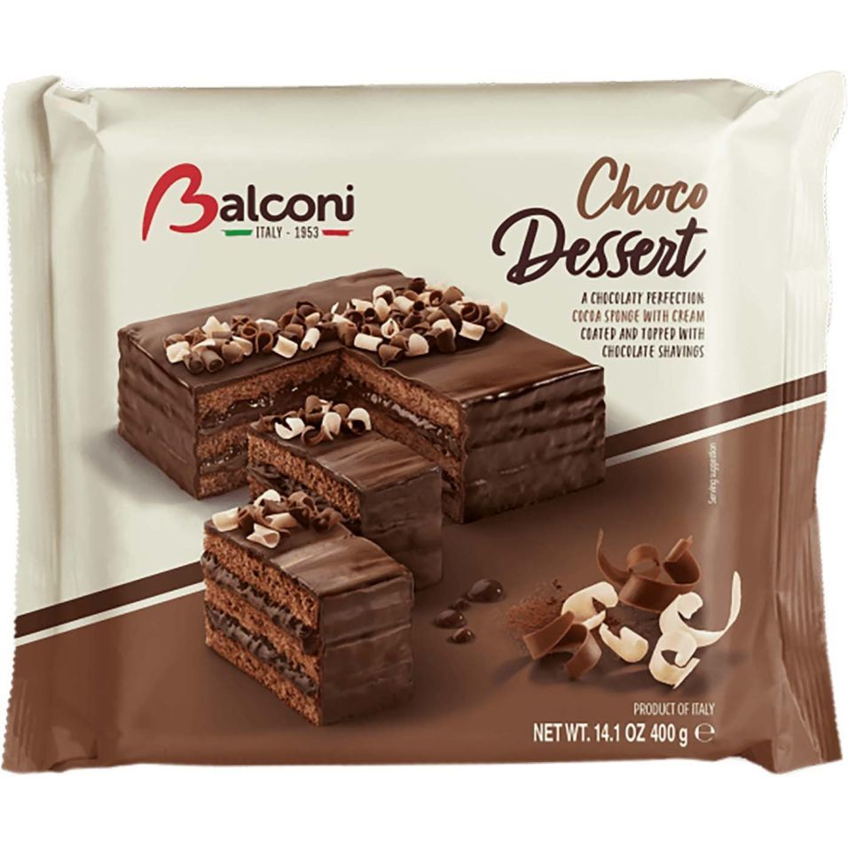 Торт Balconi Бисквитный, Шоколадный, 400 г