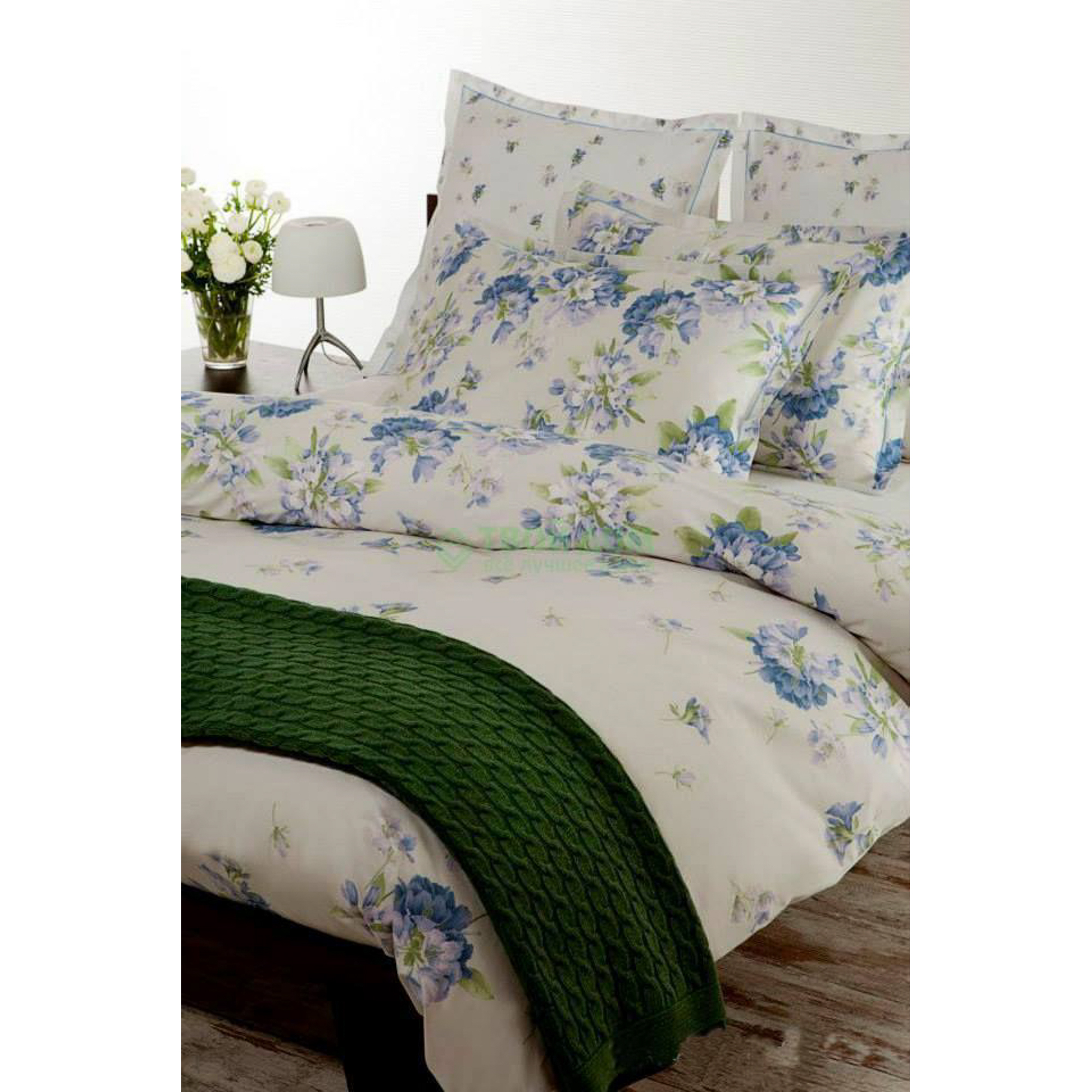 фото Комплект постельного белья mirabello rododendri голубой 37984