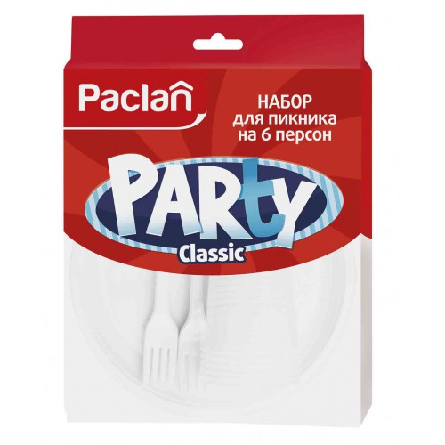 Набор для пикника Paclan на 6 персон (тарелки 170 мм + стаканы 200 мл + вилки)