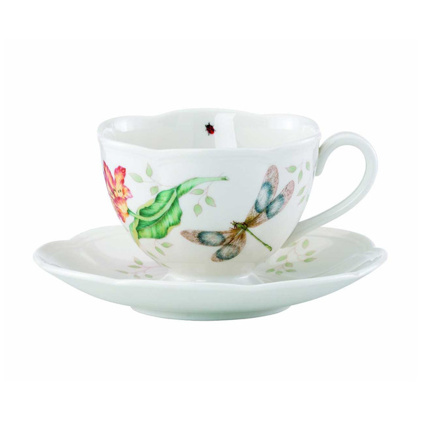 фото Чашка с блюдцем lenox чашка чайная с блюдцем 240 мл бабочки на лугу стрекоза (len812101)