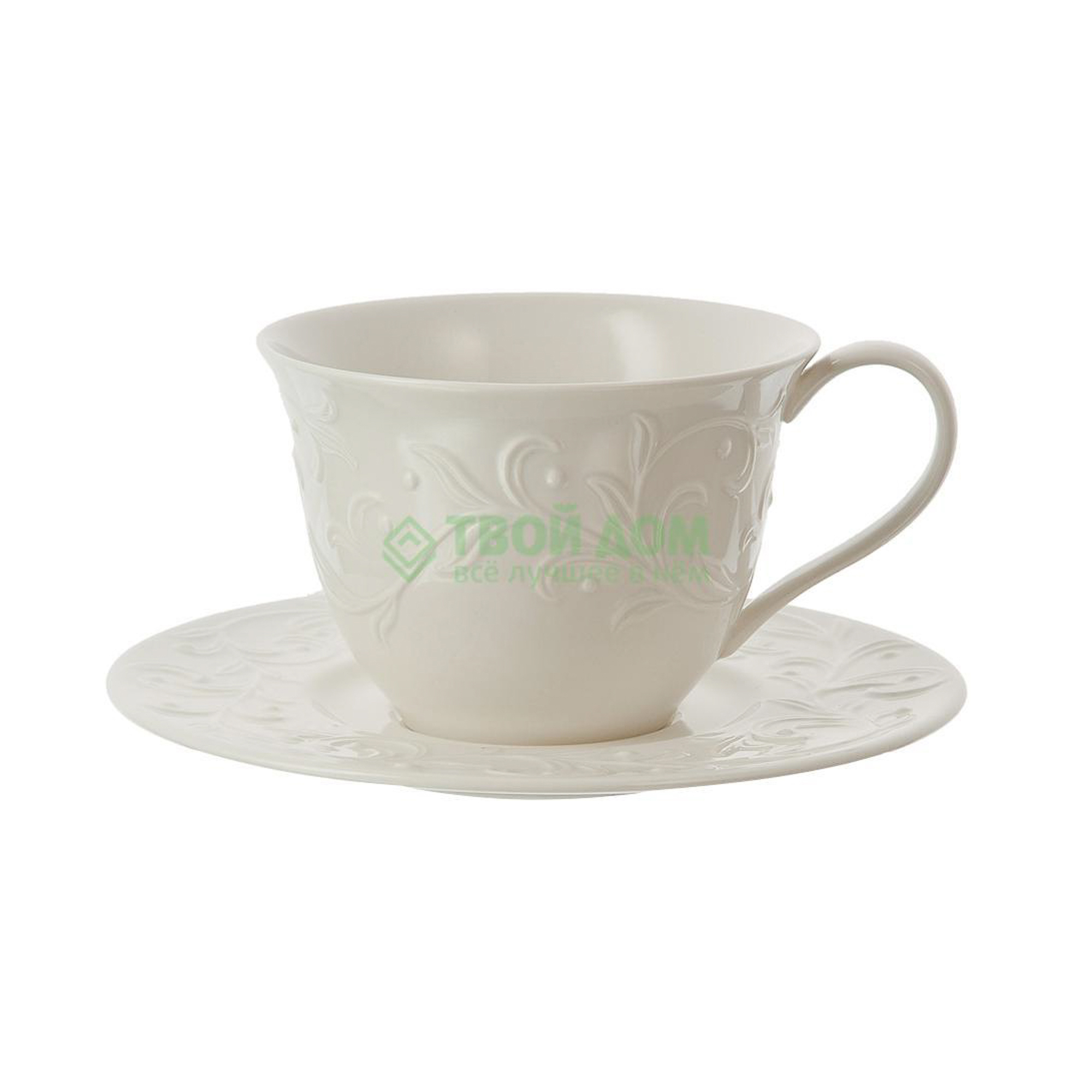 Чашка с блюдцем Lenox чашка чайная с блюдцем 350 мл чистый опал, рельеф (LEN806662/806680)
