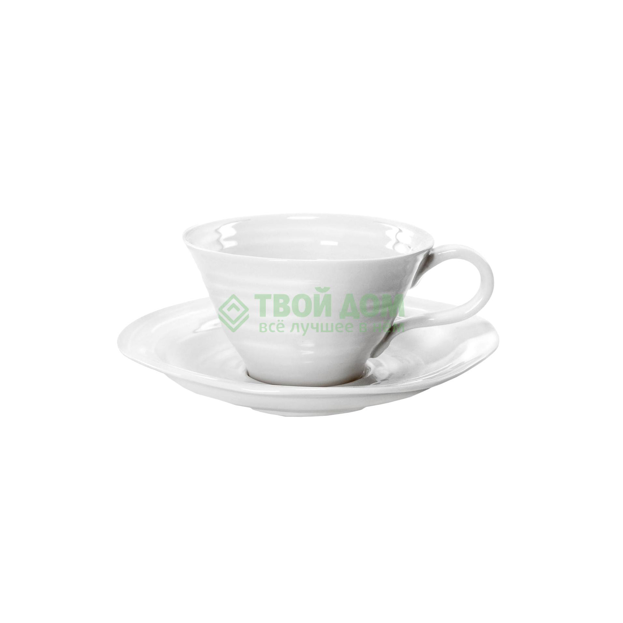фото Чашка portmeirion чайная с блюдцем 300мл софи конран бел (prt-cpw76807-x-1)