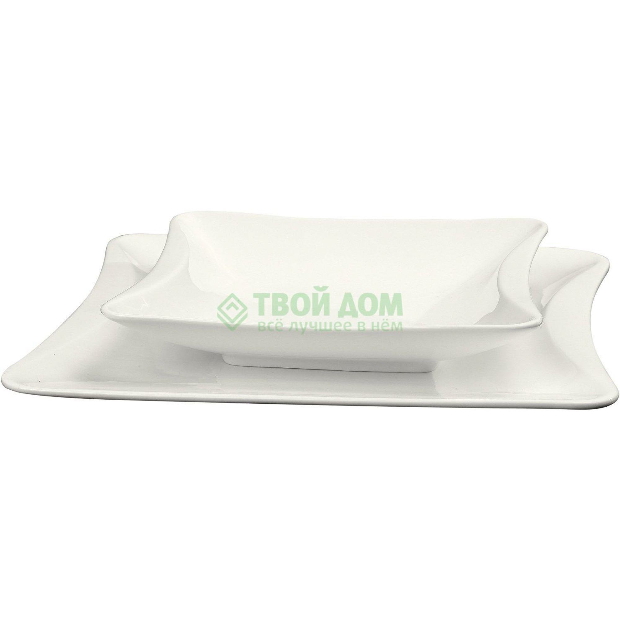 Набор тарелок Deagourmet Onda 4 шт 22х22 см, цвет белый - фото 1