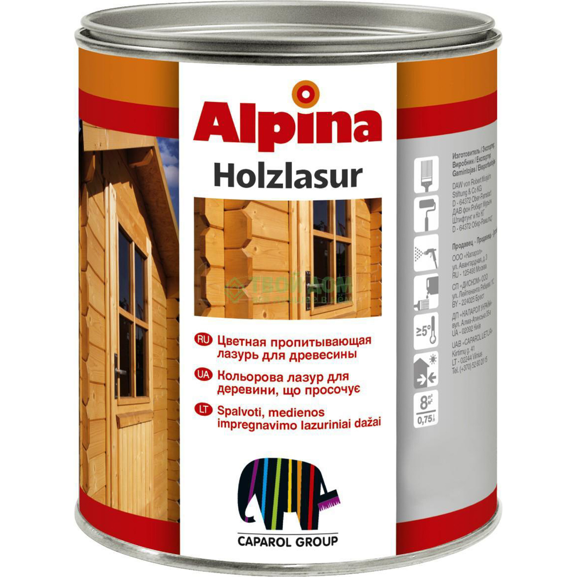 

Лазурь Alpina F/Holz Teak 2,5л, Коричневый