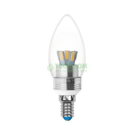 фото Лампочка uniel led-c37p-5w/nw/e14/cl/dim alc