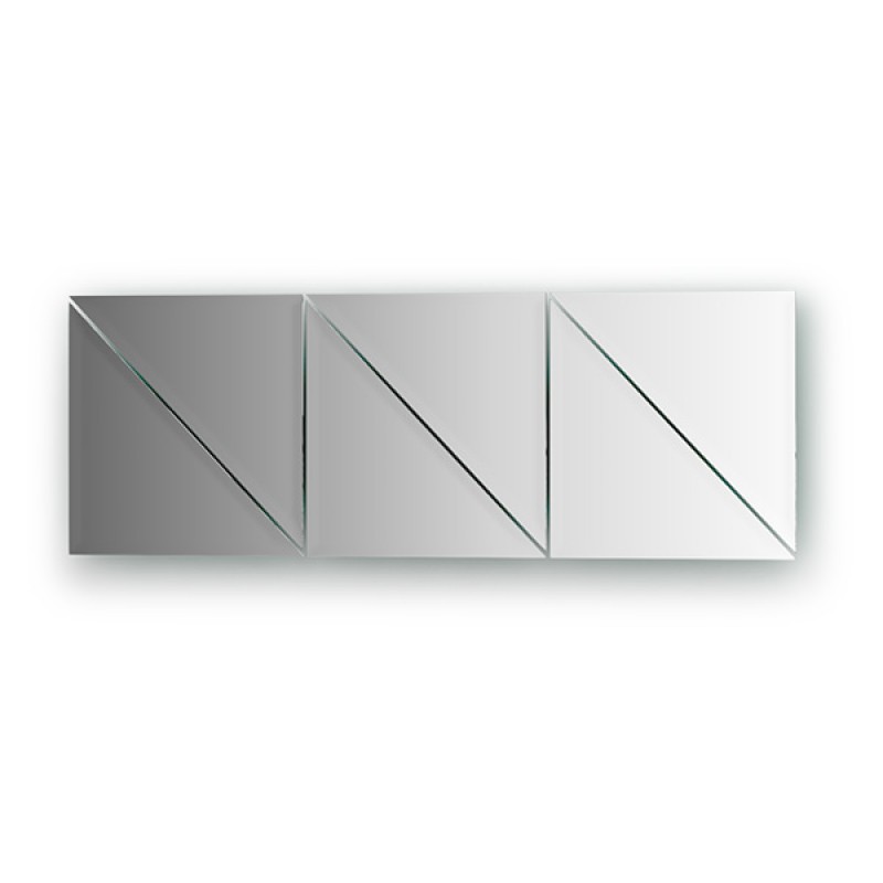 фото Зеркальная плитка evoform с фацетом 10 мм треугольная 20х20 см 6 шт