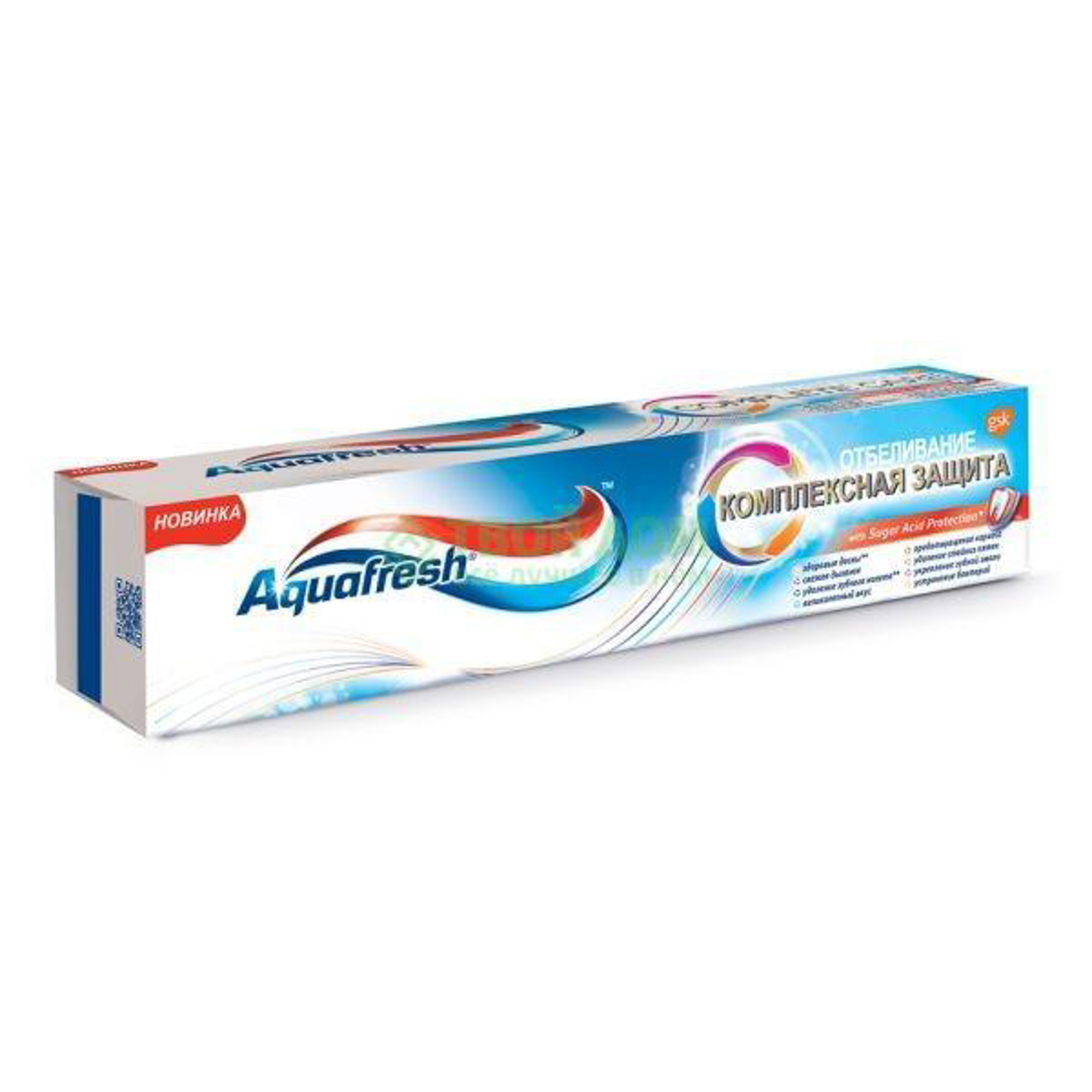 Зубная паста Аквафреш  комплексная защита отбеливание 100мл (P4N1PT) - фото 1