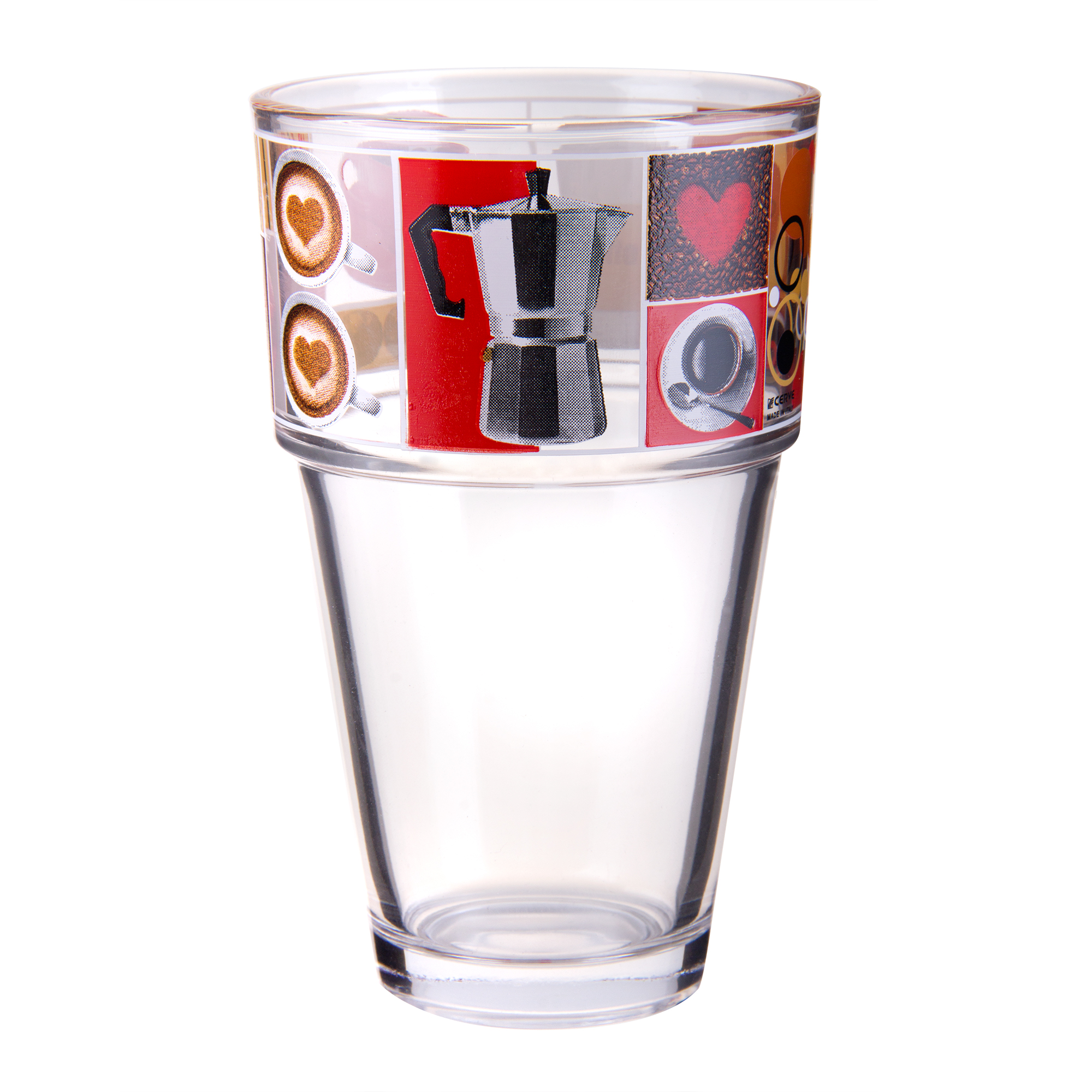 

Набор стаканов Cerve love coffee 350 мл 3 шт, Прозрачный;красный