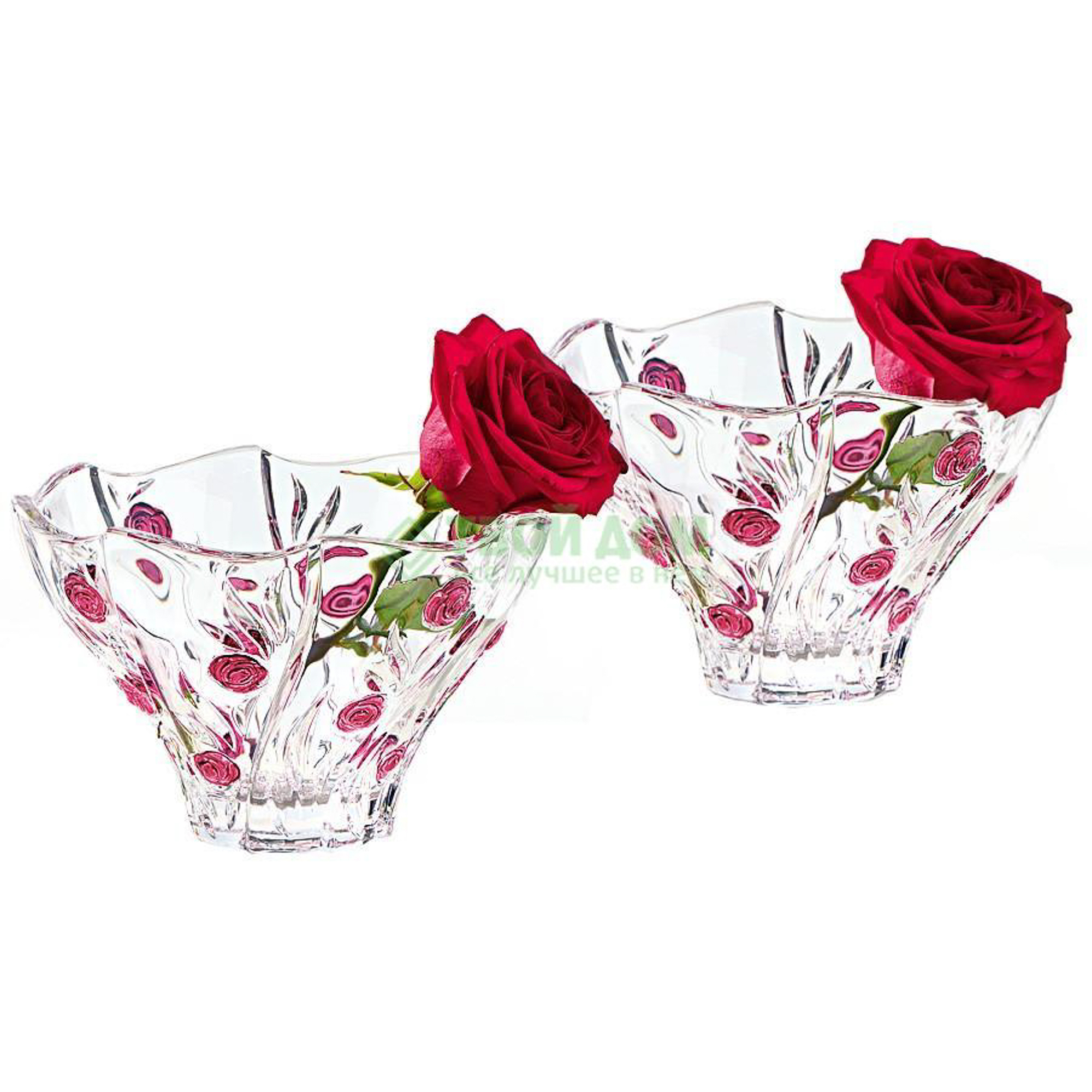 фото Набор салатников marc aurel красные розы 19 см 2 шт