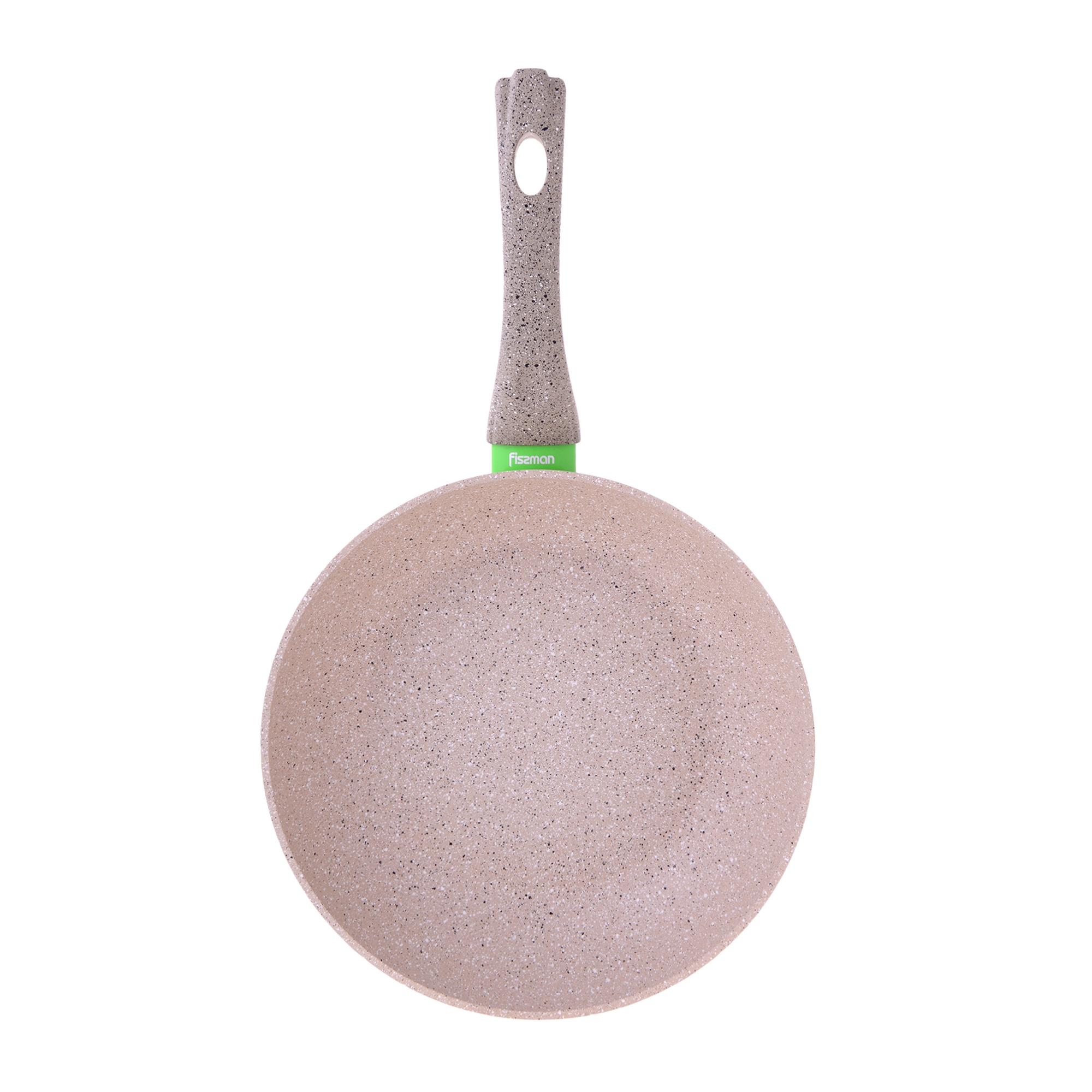 Сковорода 26 см с индукционным дном Fissman White Stone (AL-4983.26), цвет бежевый - фото 3