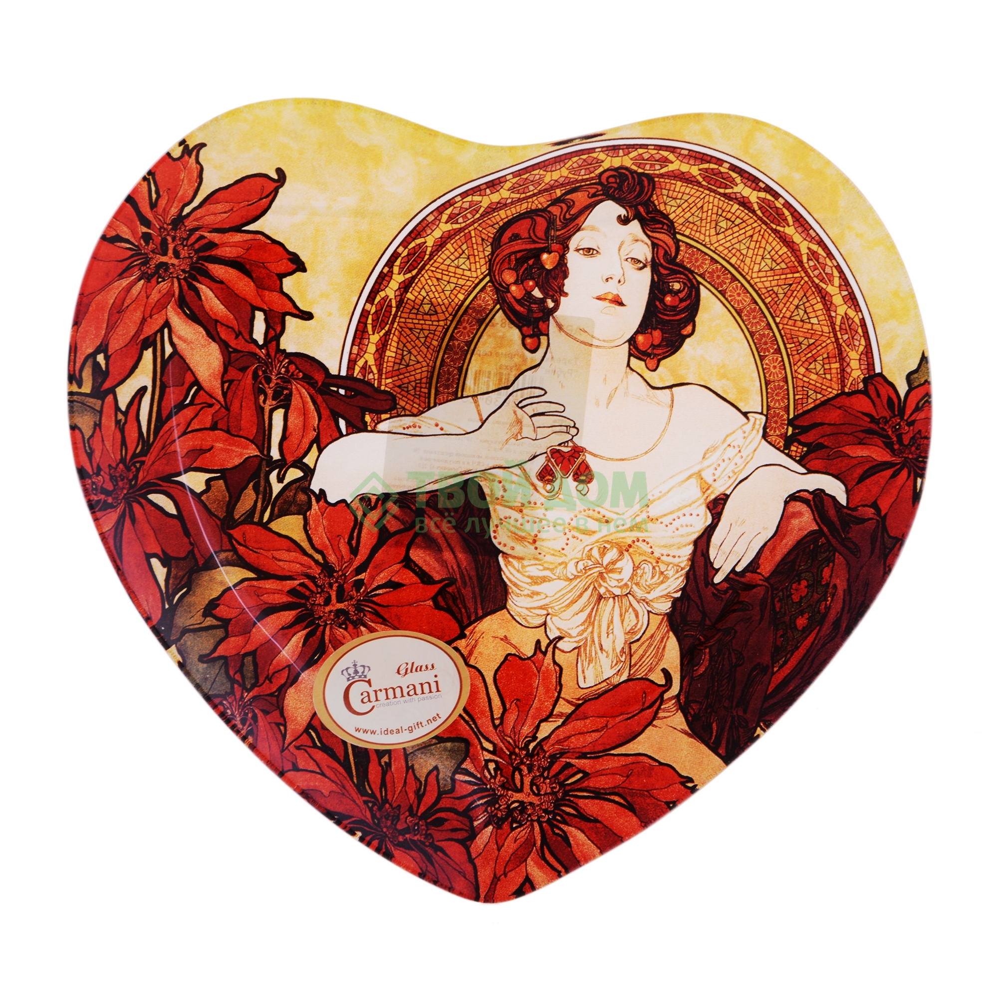 

Тарелка Carmani В форме сердца Рубин 25 х 23 см, Мультиколор