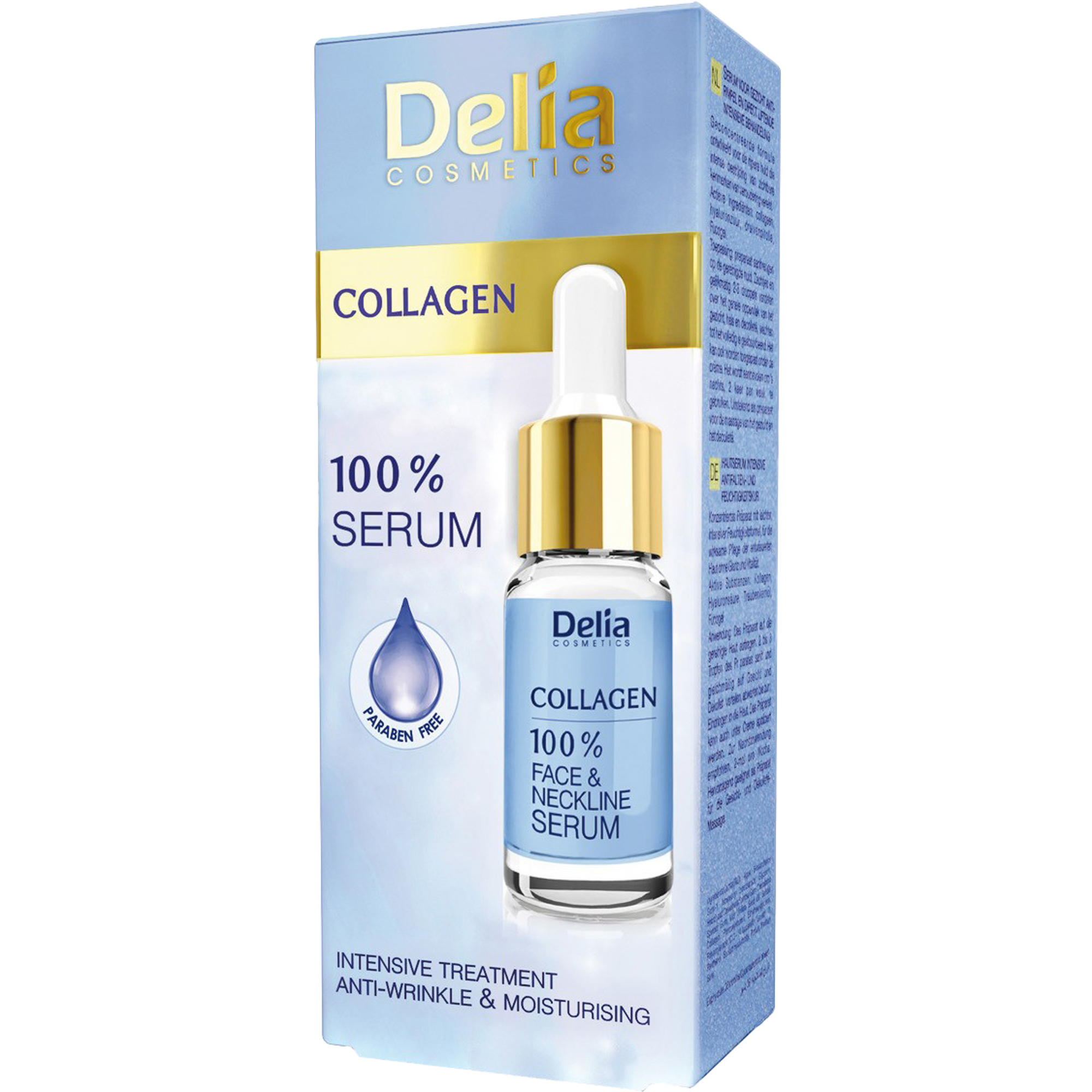 Сыворотка для лица, шеи и декольте Delia cosmetics Collagen от морщин увлажняющая интенсивная терапия 10 мл