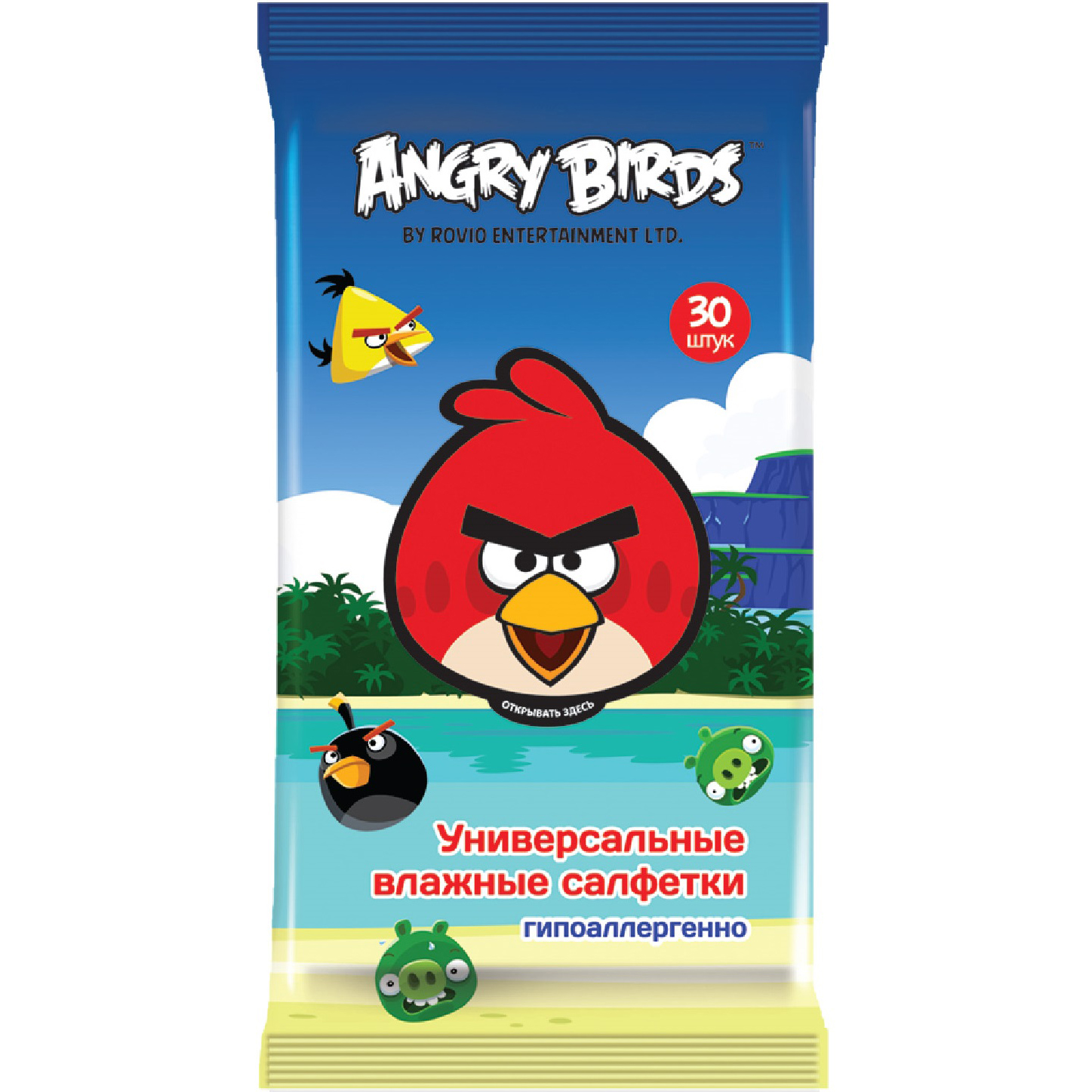 фото Влажные салфетки angry birds универсальные 30 шт