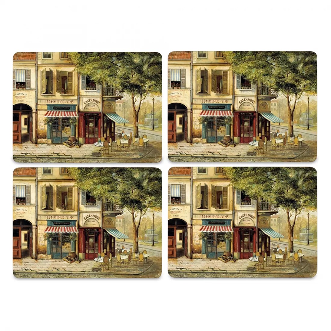 Набор из 4 подставок под горячее Pimpernel парижские зарисовки 40х29 см