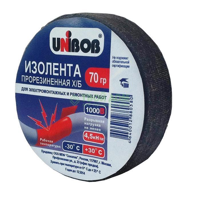 Unibob Лента электроизоляционная ХБ черная 70 гр