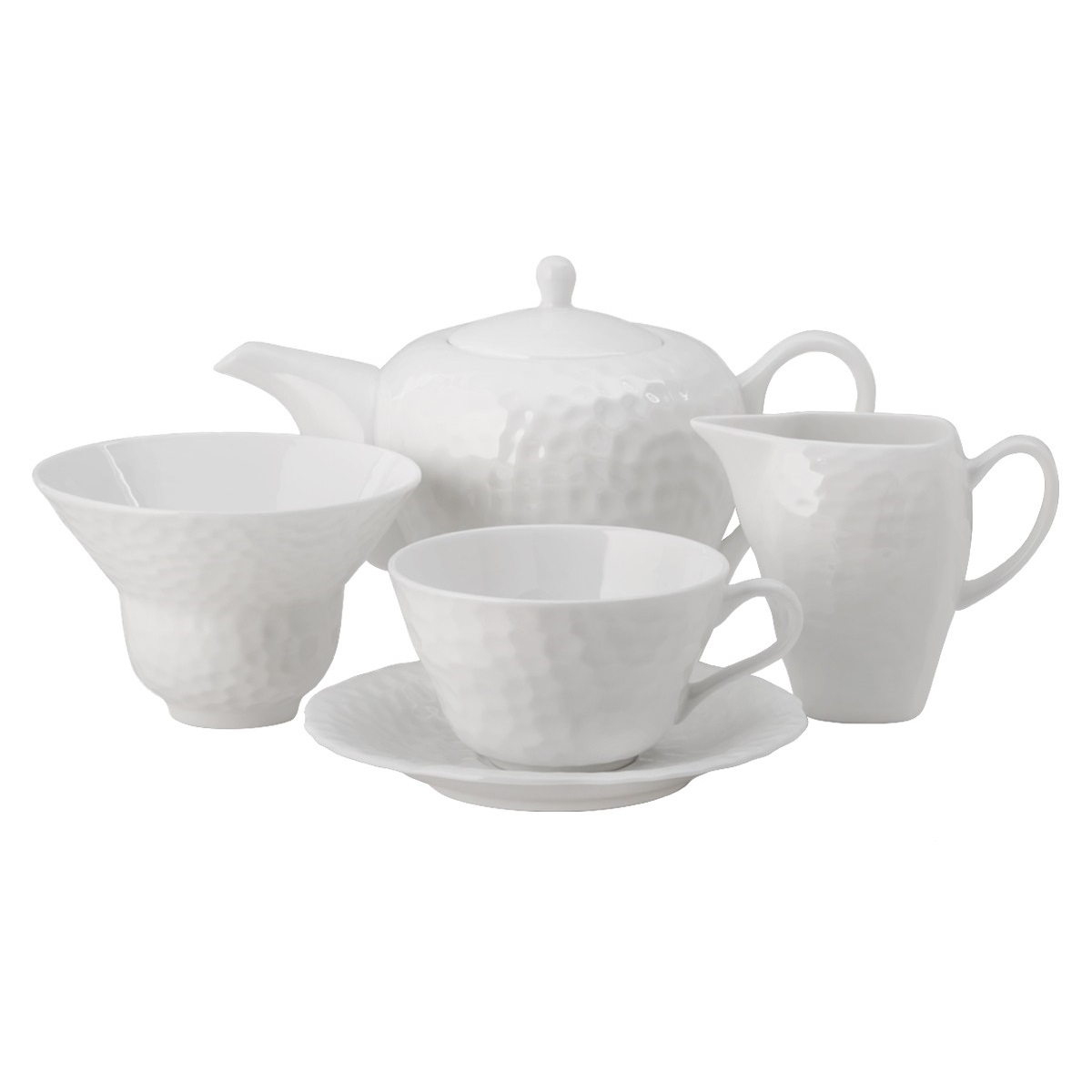 фото Набор посуды топ арт студио гармония чайный сервиз 15 предметов, белый ld1365-ta (ld1365-ta) top art studio