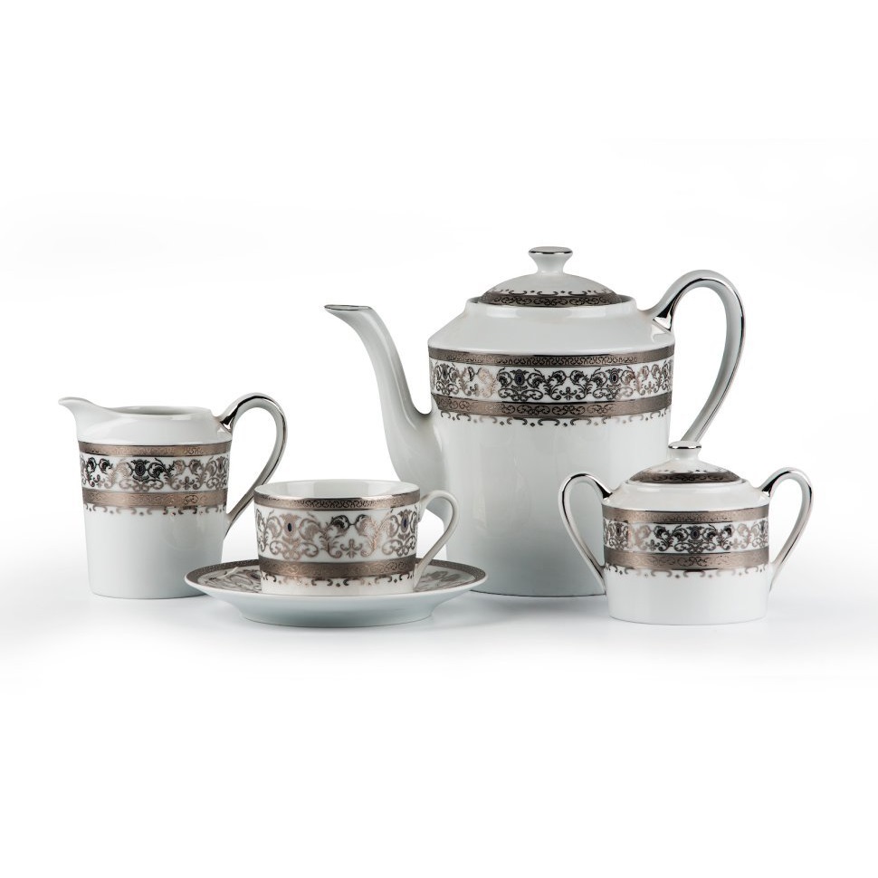 Чайный сервиз Yves de la rosiere Mimosa 15 предметов, белый, серебряный (539509 1647)