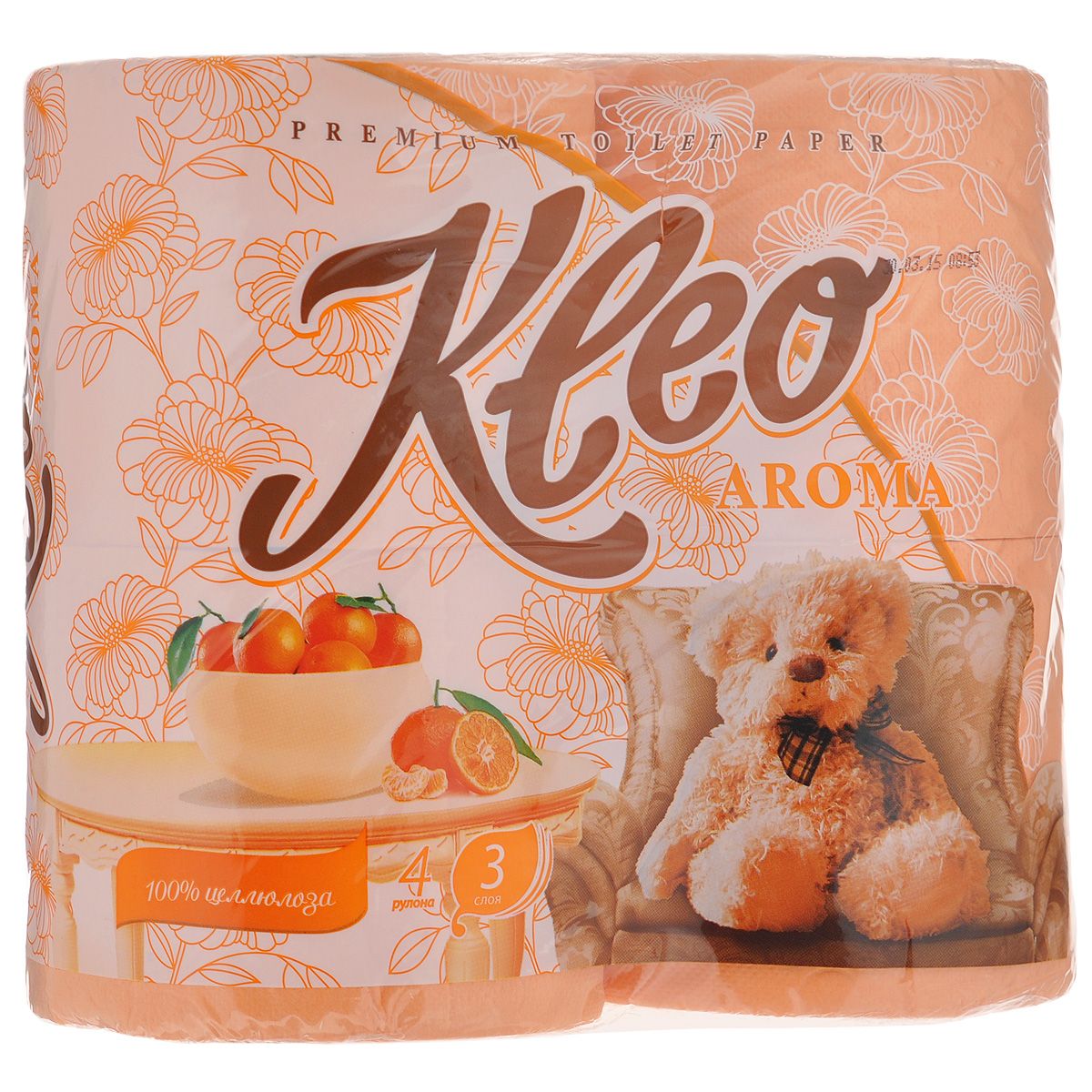 Туалетная бумага Мягкий знак Kleo Aroma 4 рулона, цвет оранжевый - фото 1