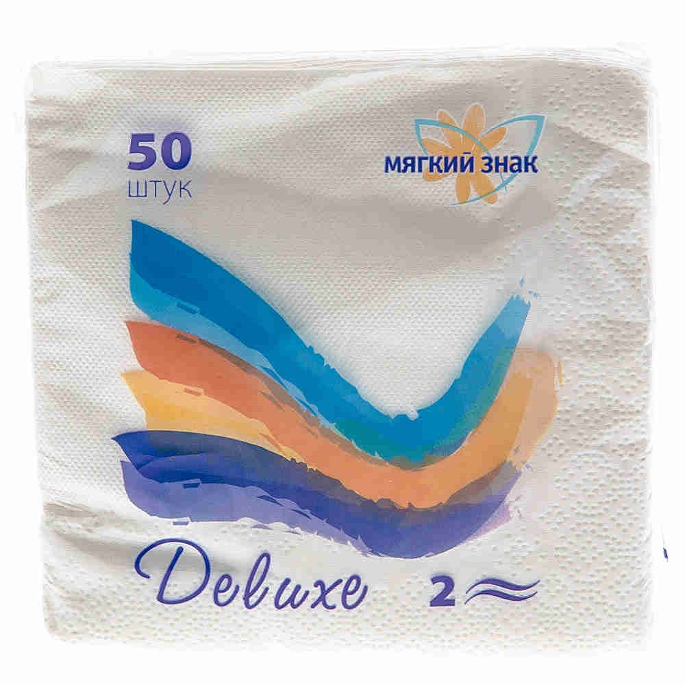 Бумажные салфетки Мягкий знак Deluxe 50 шт, цвет белый - фото 1