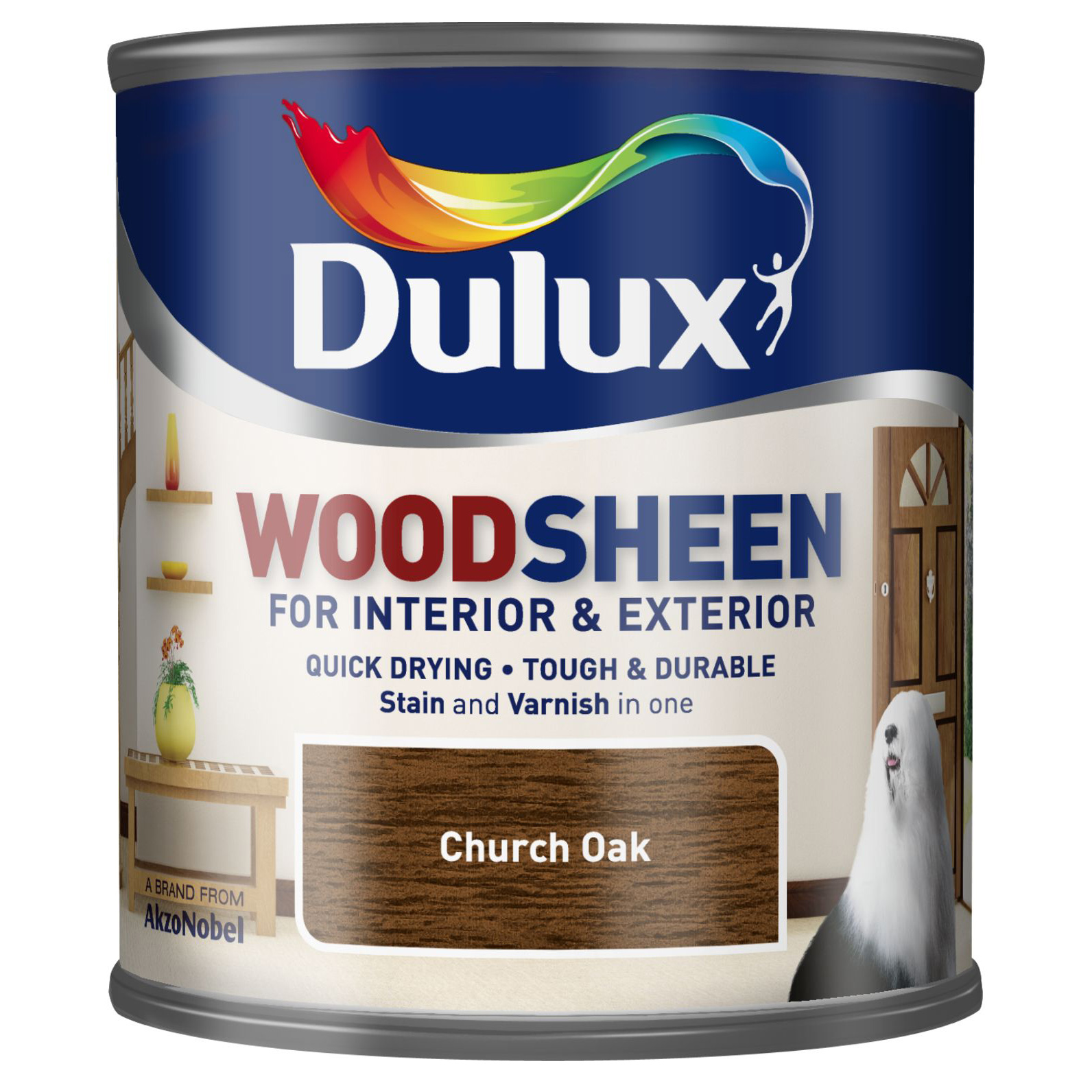 фото Лак-морилка водный dulux woodsheen church oak 0.3л