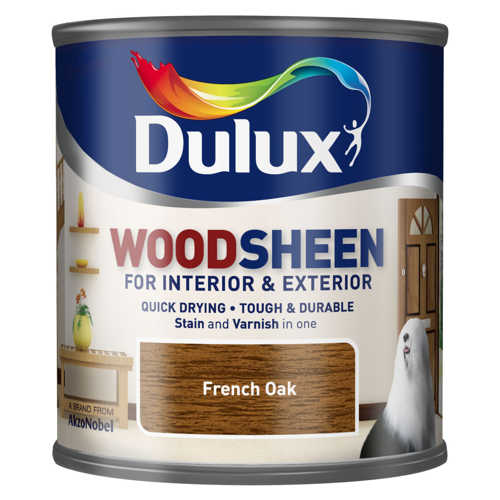 фото Лак-морилка водный dulux woodsheen french oak 0.3л
