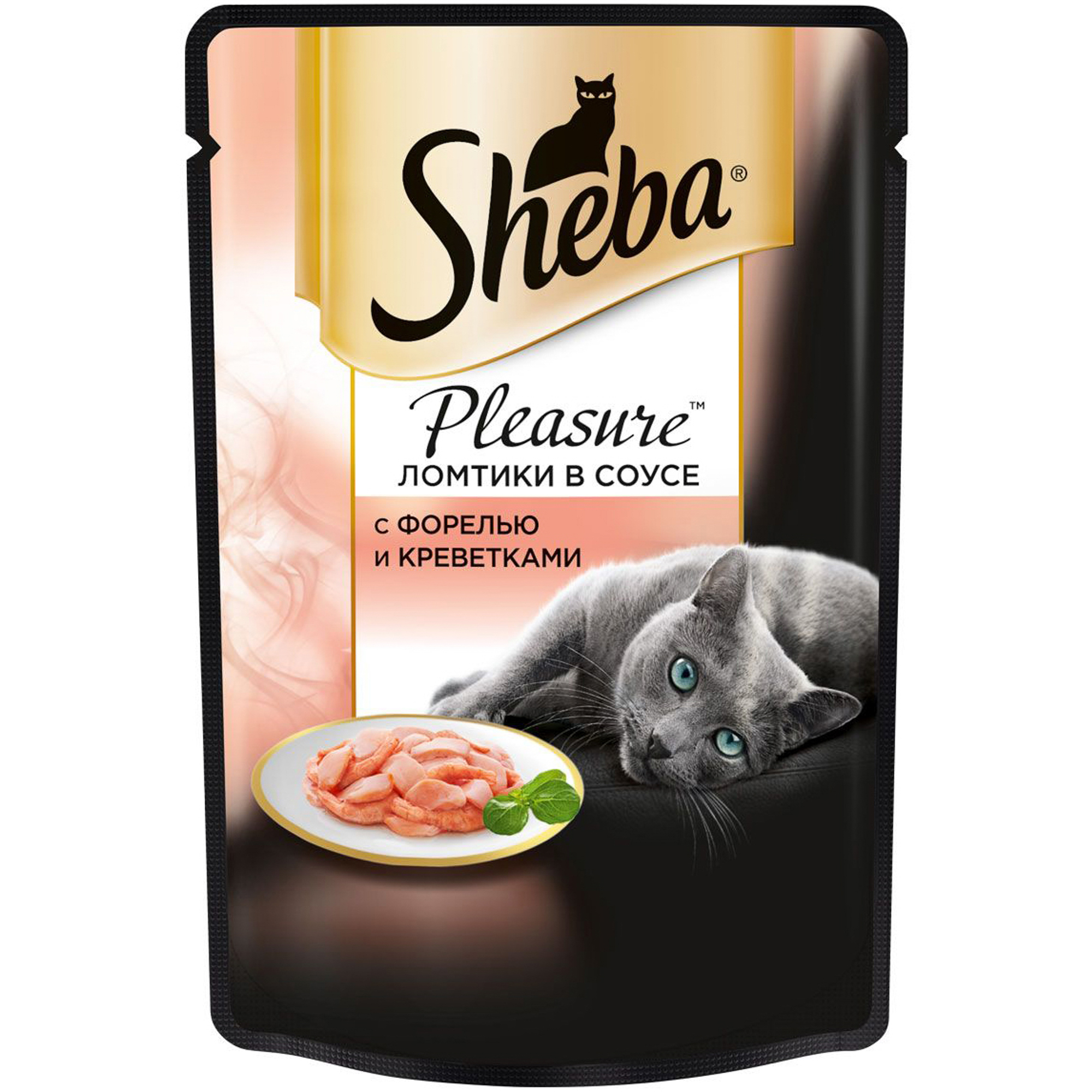 фото Корм для кошек sheba pleasure форель и креветки 85г
