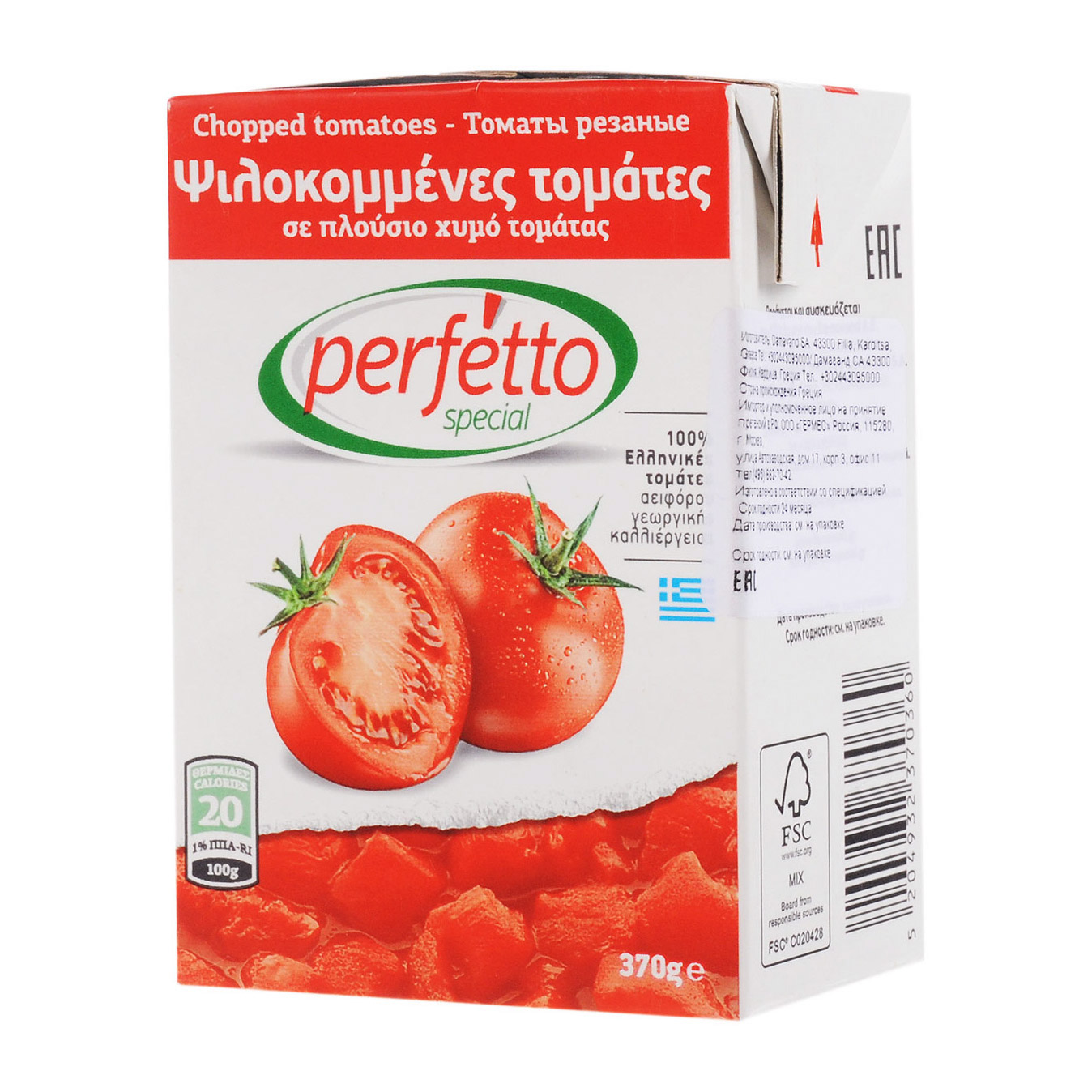 

Томаты Perfetto Special резаные очищенные в собственном соку 370 г