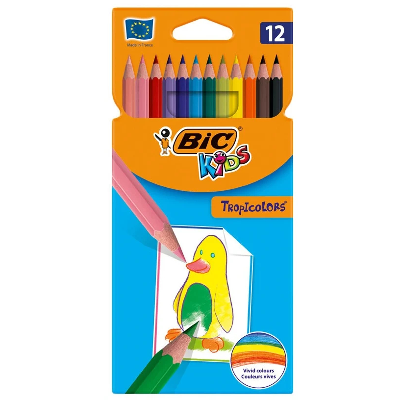 Цветные карандаши BIC Tropicolors 12 цветов - фото 1