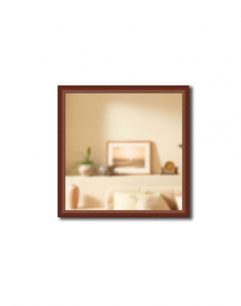 фото Зеркало в багетной раме gallery 70х70 см темный орех