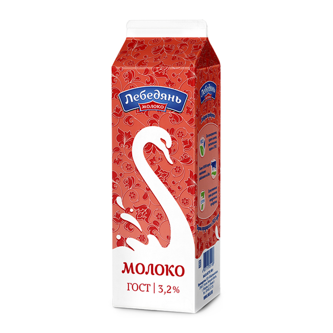 Молоко Лебедянь молоко пастеризованное 3,2% 900 мл
