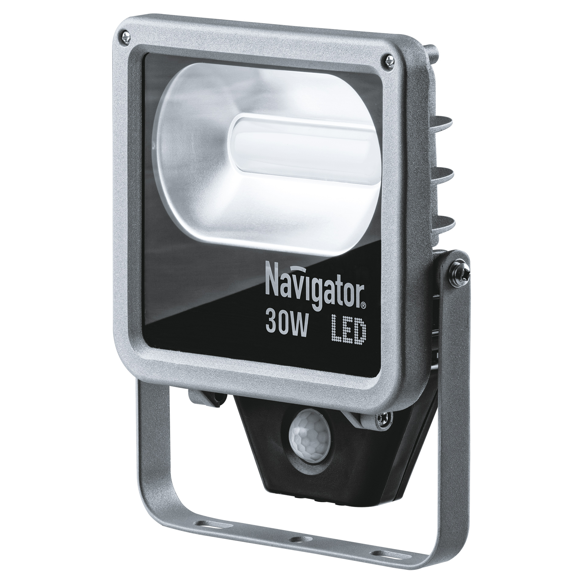 Прожектор светодиодный с датчиком движения 30Вт (холодный свет) Navigator (71321), цвет серый - фото 1