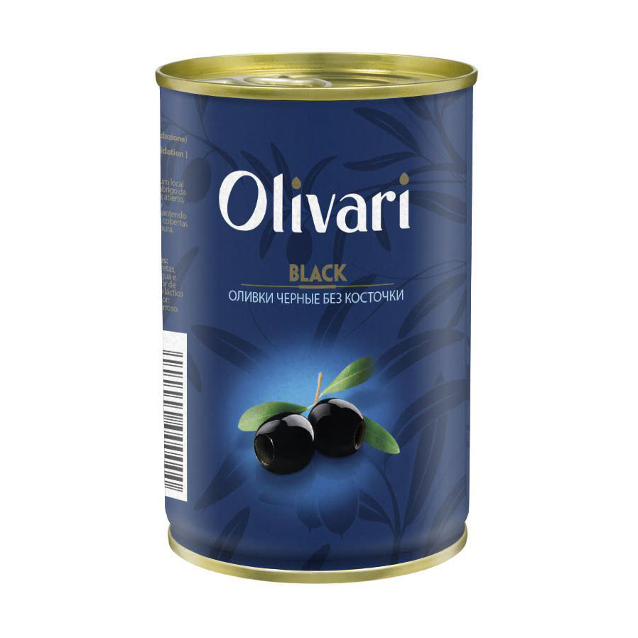 Оливки черные Olivari с косточкой 300 г