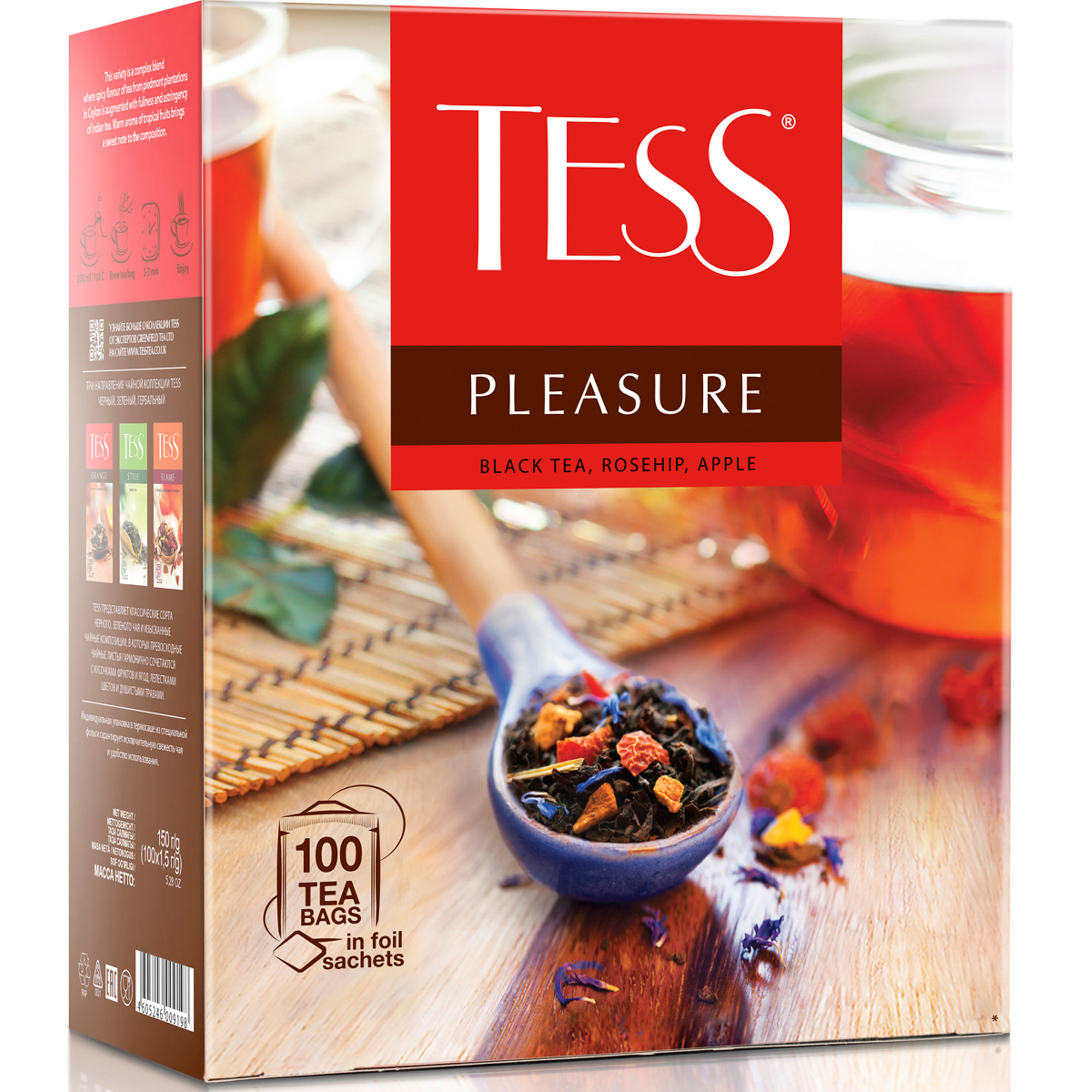 фото Чай черный tess pleasure 100 пакетиков