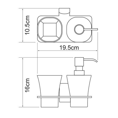 фото Держатель дозатора и стакана к-5289 wasserkraft