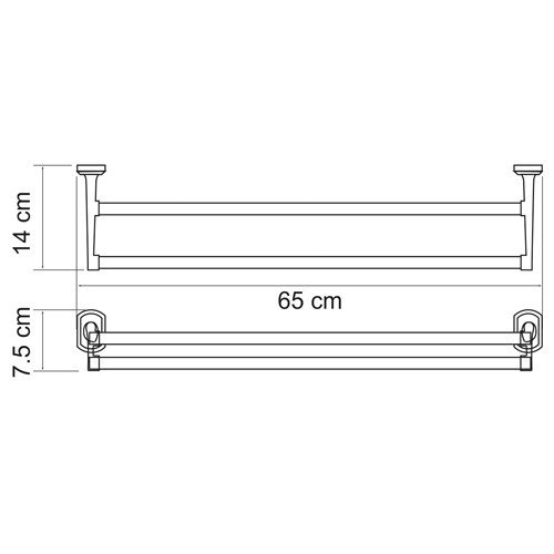 фото Штанга для полотенец двойная wasserkraft