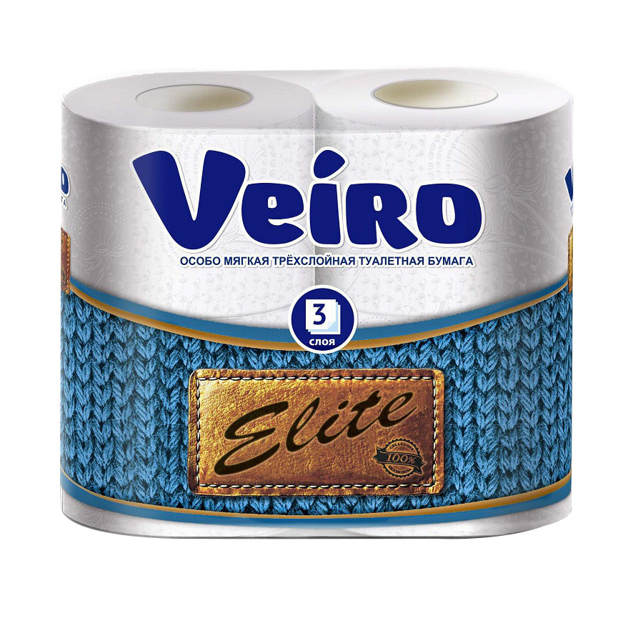 Туалетная бумага трехслойная Veiro Elite 4 рулона