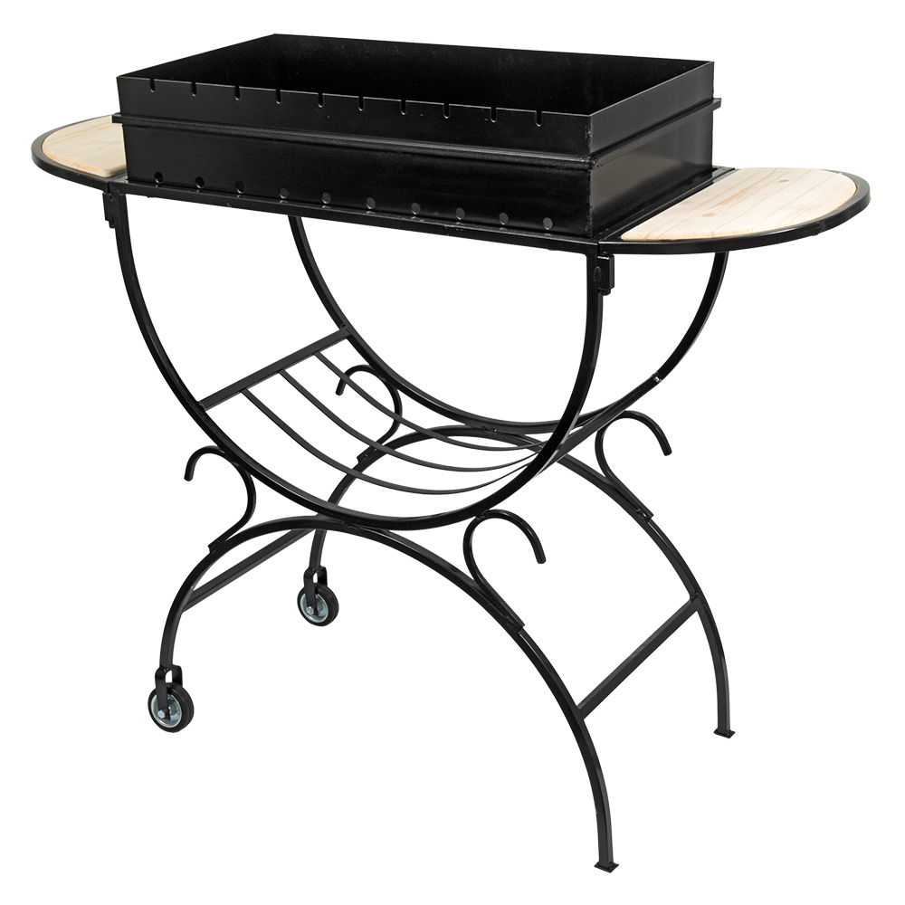 

Мангал Boyscout с 2 столиками и дровницей на колесах 85х65 см (61246)