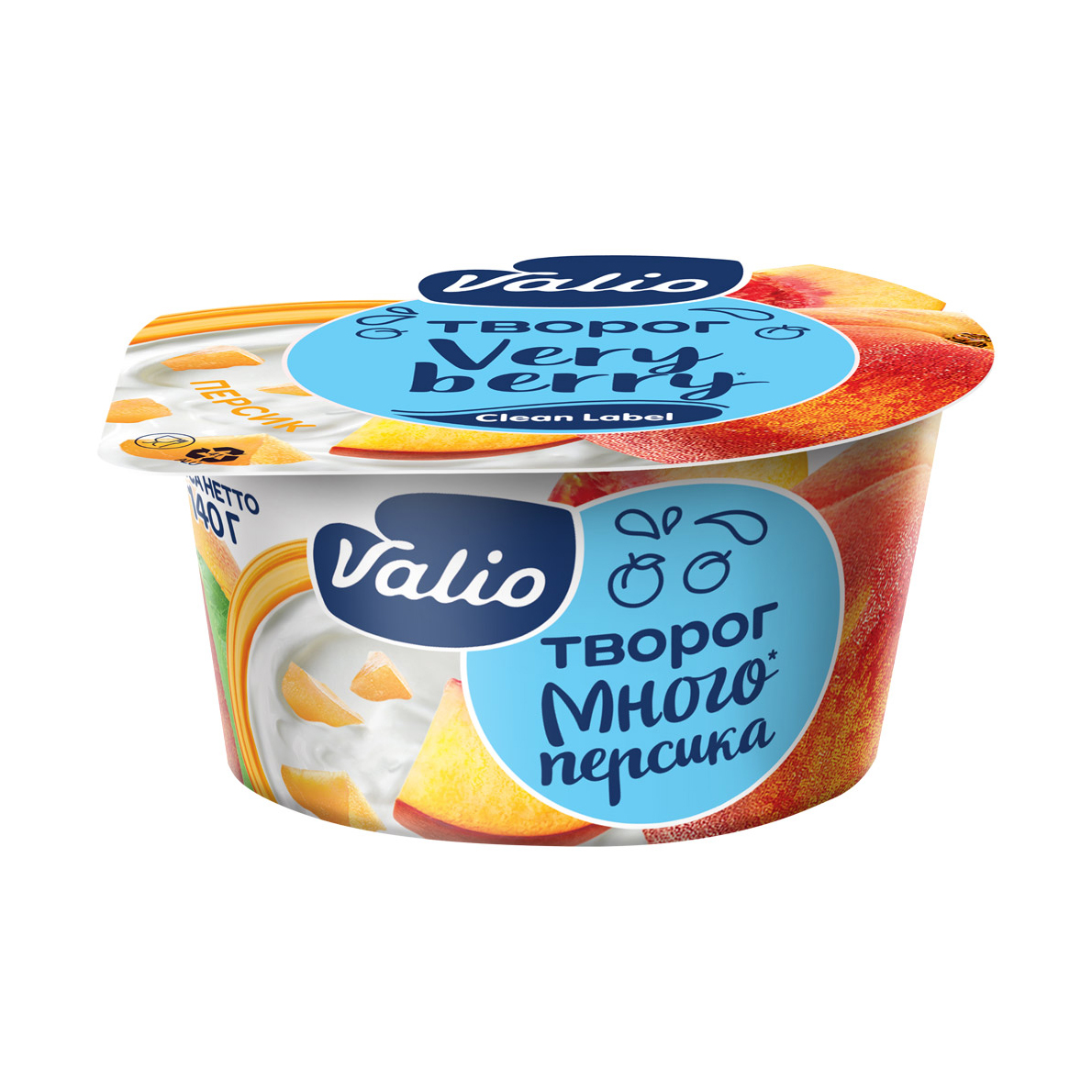 Творог Valio с персиком 3,5% 140 г