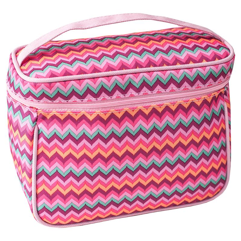 Косметичка-чемодан Beauty зигзаг розовый
