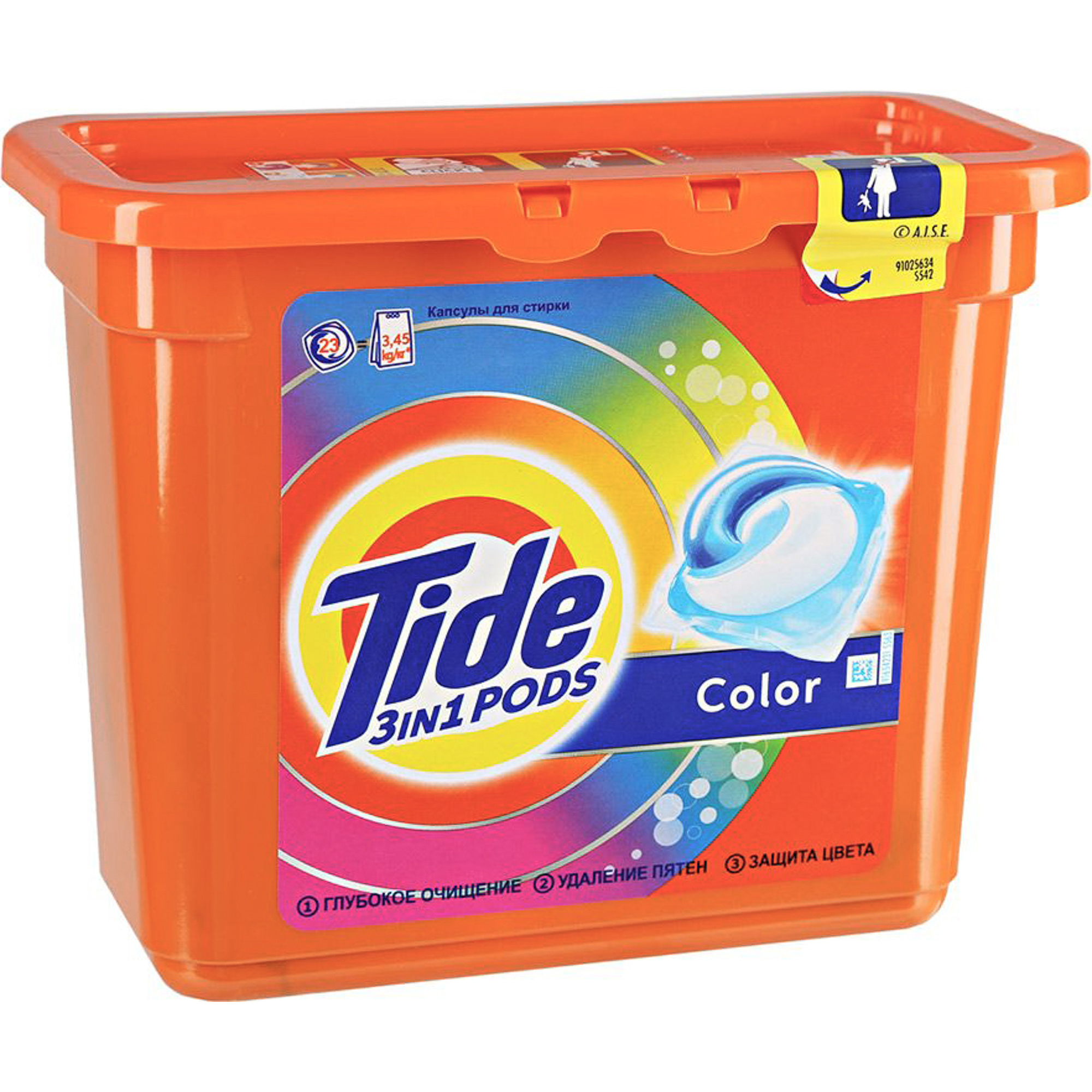 Капсулы для стирки Tide 3 в 1 Pods Color 23 шт