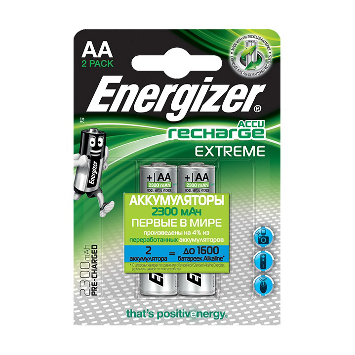 фото Аккумулятор energizer extreme nh15 bp2 pre-ch 2300 mah 2 шт