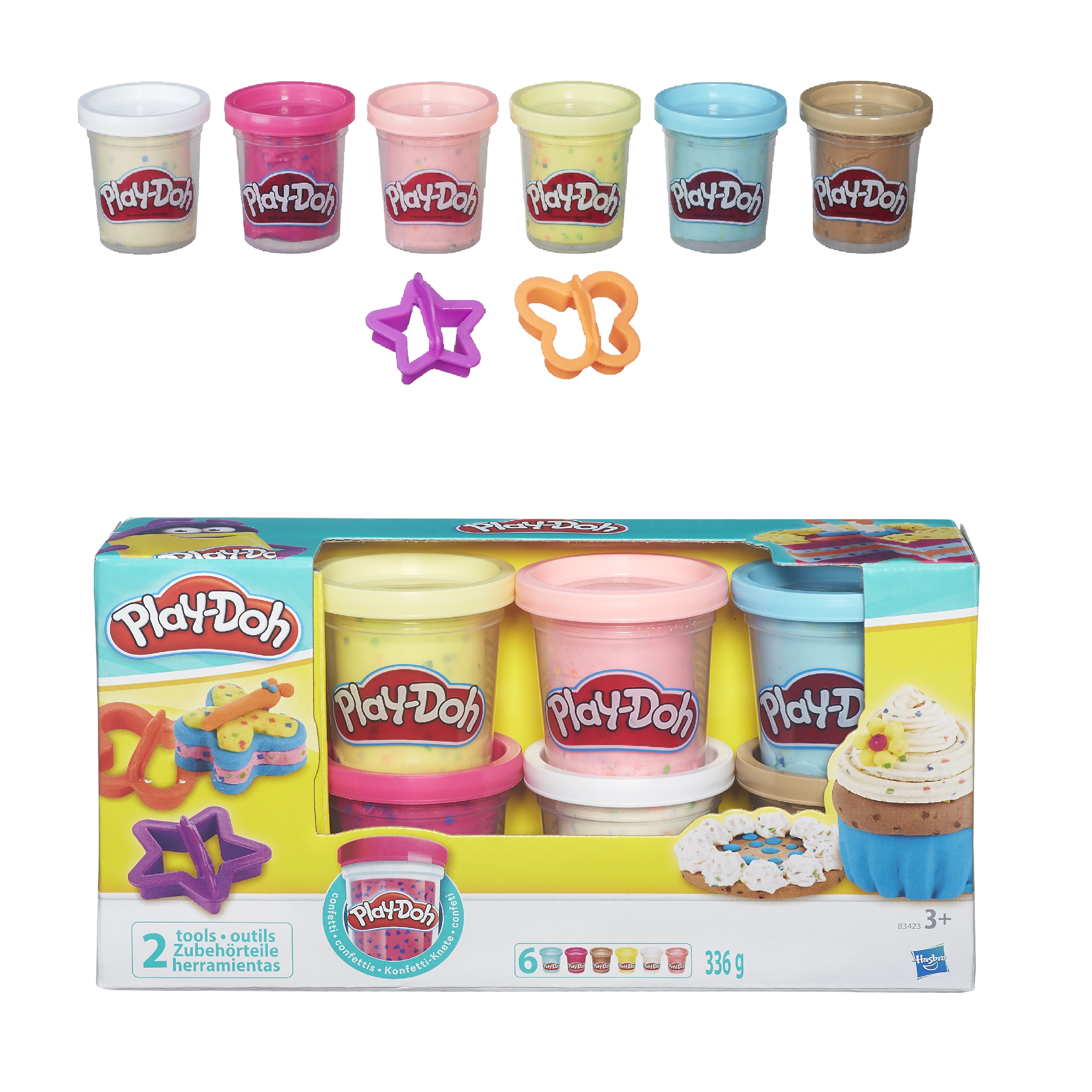 Игровой набор Play-Doh набор из 6 баночек с конфетти
