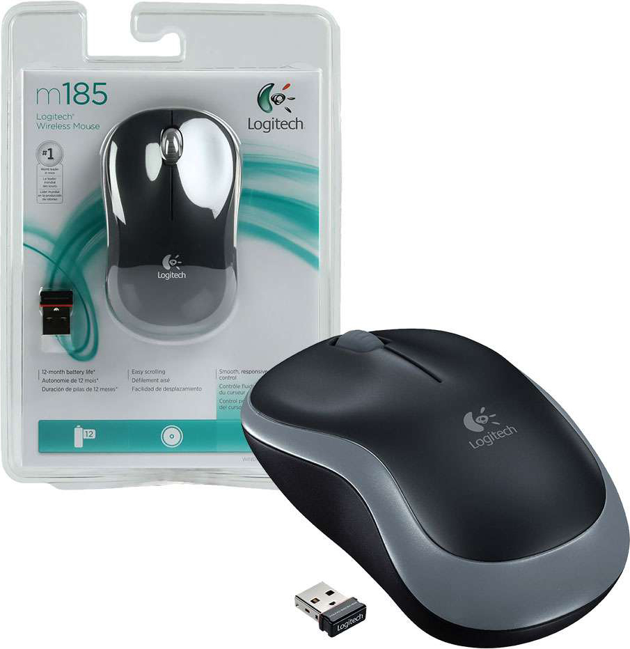 фото Мышь беспроводная logitech m185 grey