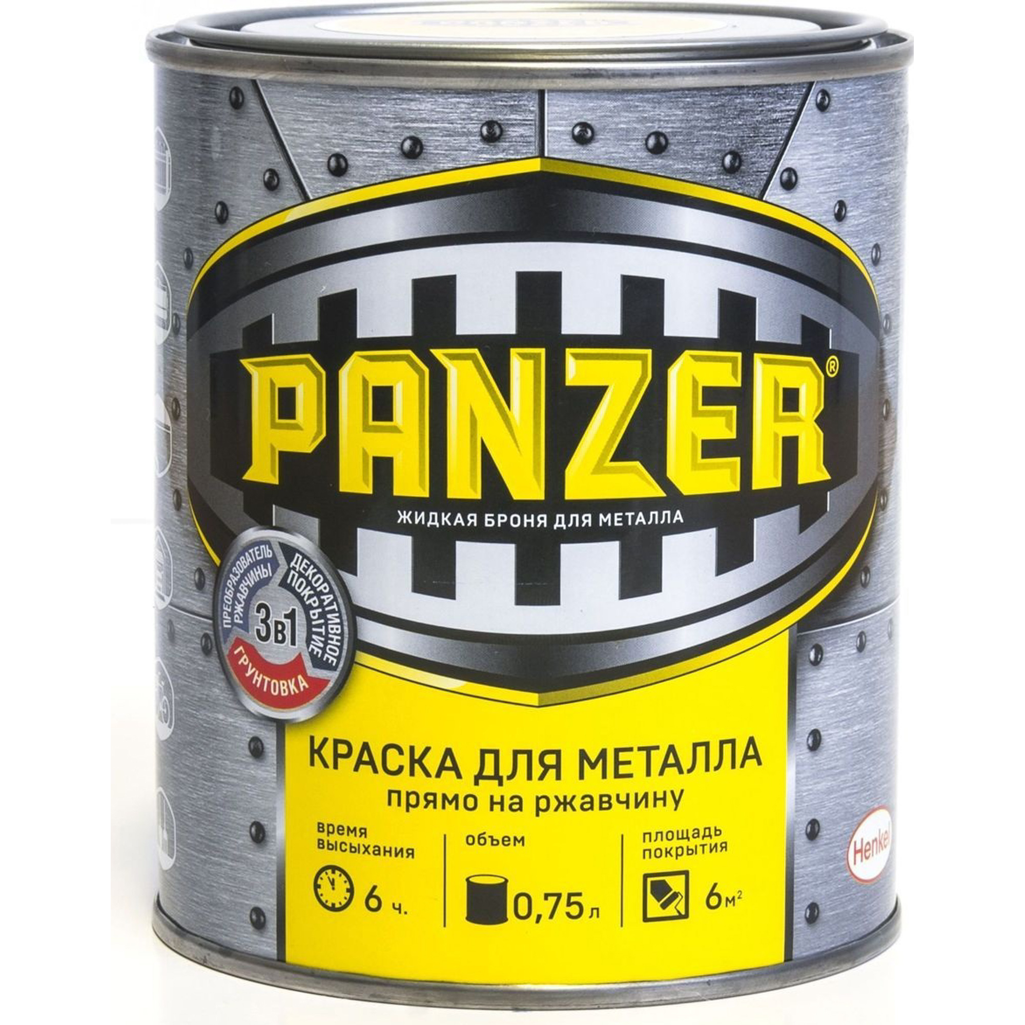 фото Краска для металла panzer гладкая вишневая 0.75 л