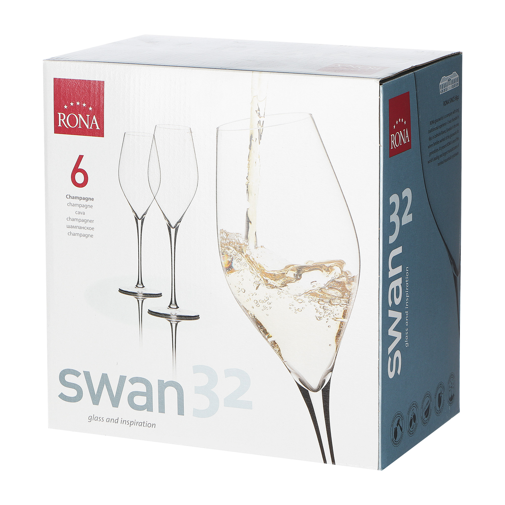 Набор бокалов для вина Rona Swan 6х320 мл, цвет прозрачный - фото 2