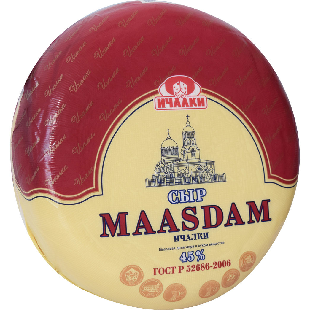 Сыр Ичалки Маасдам 45% весовой
